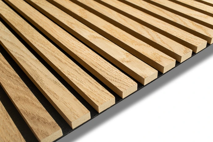 Panneau acoustique en lambris KUUKS chêne et feutre noir