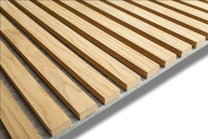 Panneau acoustique en lambris KUUKS chêne et feutre gris